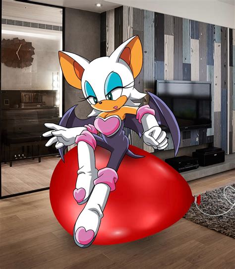 Rouge the Bat sitting on a balloon by sharkguy263 on DeviantArt