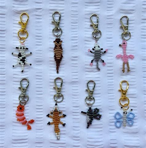Beaded Keychain Charm - Handmade Beaded Bag/purse Charms, Seed Bead ...