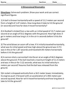 Image result for Kinematics Example Problems 2D