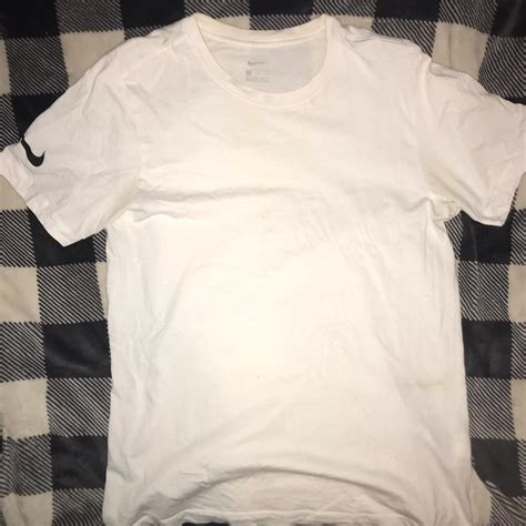 Description: Mens Plain White Nike T Shirt with... - Depop