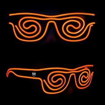 Hookaba LED Spin Shade Party Glasses | Unisex Orange Light-Up for DJ ...