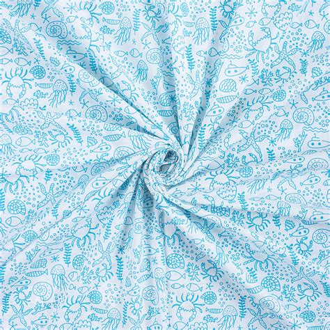 Buy Sea Creature Cotton Hand Block Print Fabric Online – Dmaasa
