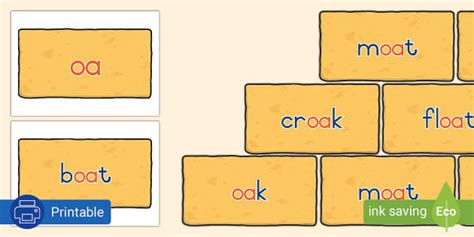 Grade 2 Phonics: oa Sound Word Wall Cards (teacher made)