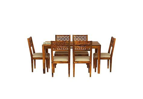 Buy Skylar Dining Table Sets (Honey Finish) Online in India | UrbanWood