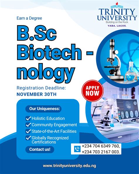 Trinity University Yaba – BSc Biotechnology Admission 2025/26 | Apply ...