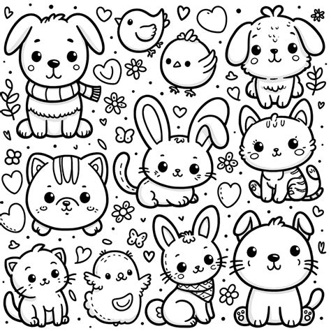 Kids Coloring Pages Cute Animals