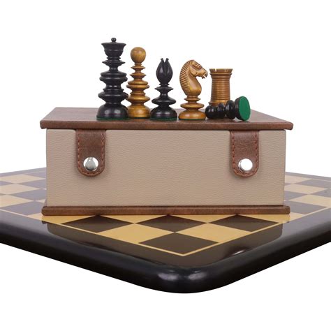 Combo of 3.3" St. John Pre-Staunton Calvert Chess set - Pieces in Ebon