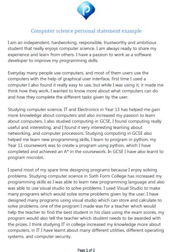 Computer Science Personal Statement Examples 的图像结果