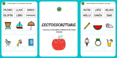 LECTOESCRITURA: coloca la palabra correcta en cada imagen - Orientacion ...