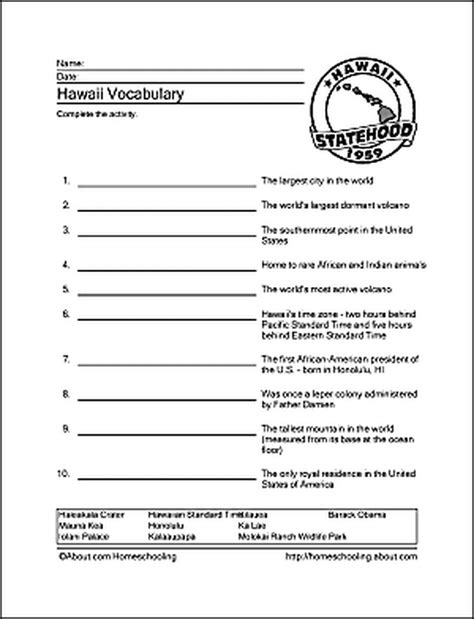 Hawaii Word Search Printable - Printable Word Searches