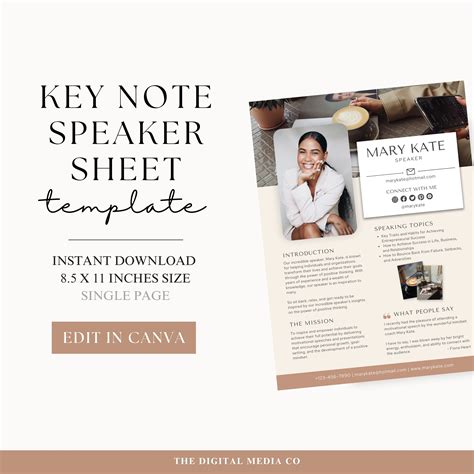 Guest Speaker Template | Single Sheet Presenter Template | Canva ...