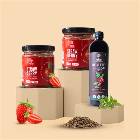 Kokum Tulsi Jeera Squash + Strawberry Spread 200 gms – Supreem Super Foods