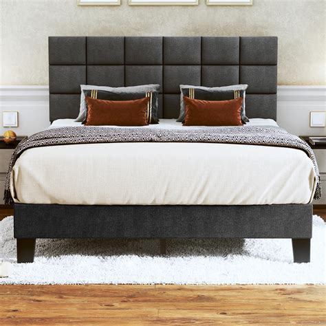 Amazon.com: Fluest Queen Bed Frame Upholstered Platform with Adjustable ...