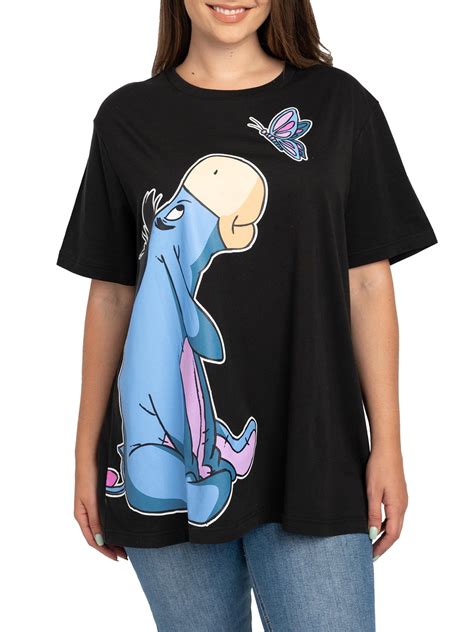 Buy Women's Plus Size Eeyore Butterfly Black T-Shirt & Pajama Pants ...