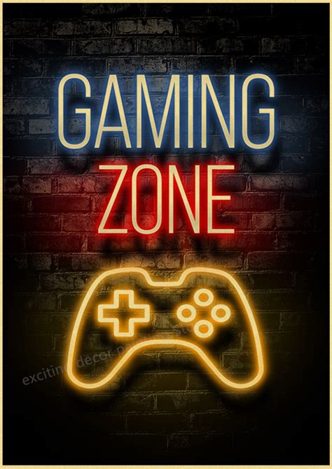 Retro Gaming Kraft Paper Posters Aesthetic Wall Art For Kids Playroom ...