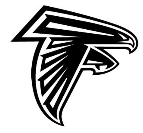 Old Atlanta Falcons Logo in Black and White Drawing