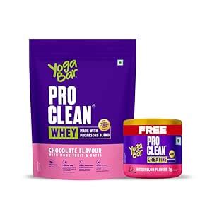 Yogabar Pro Clean Whey Protein Powder Chocolate Flavour with Monk Fruit ...