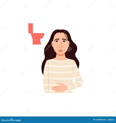Diarrhea Vomiting Concept Constipation Nausea Icon Stock Vector - Illustration of indigestion ...