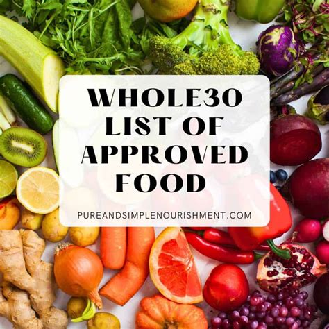 Whole30 List of Approved Food (with printable PDF) - Pure and Simple ...