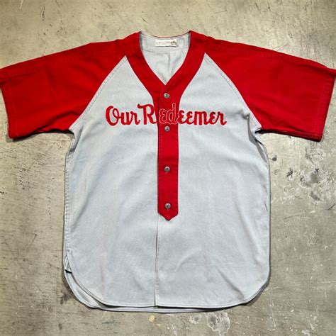 50's~ Brill Uniforms コットンベースボールシャツ SNACH SHACK フェルトパッチ オーバルボタン マチ付き 38 ...