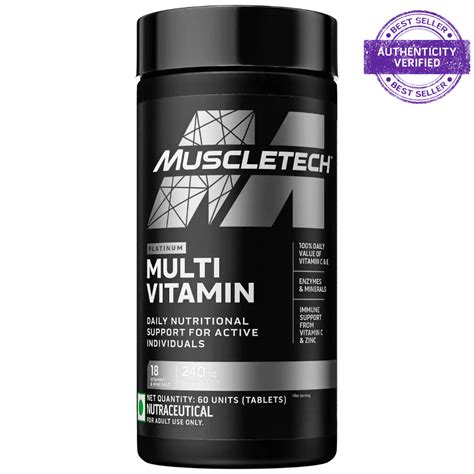 Muscletech Platinum Multivitamin | 100 Tablets (Unflavoured) – Pure Su ...