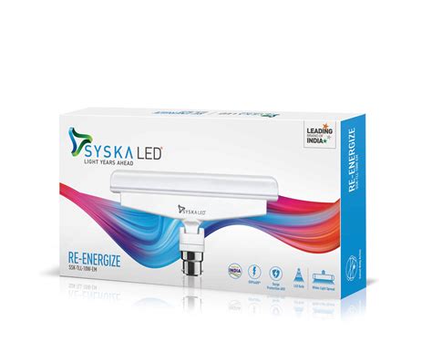 Syska TLL 10W Rechargeable Emergency T-Bulb B22 LED Bulb (White) - Syska