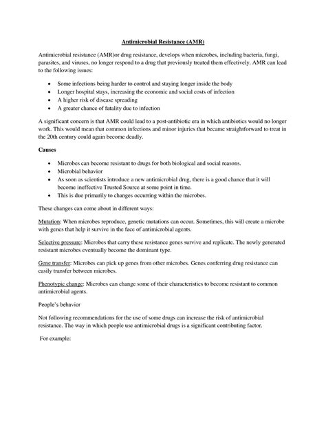Antimicrobial Resistance - General Microbiology - MG University - Studocu