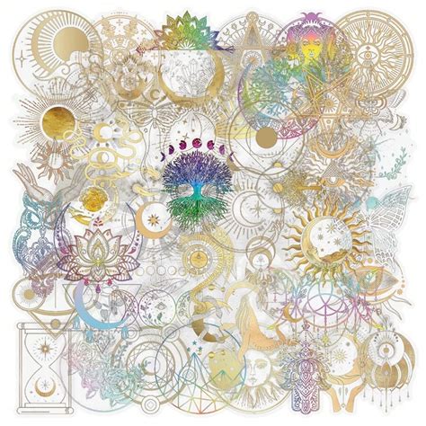 50Pcs Cryptid Stickers Sun Stickers Space Stickers Galaxy Stickers ...