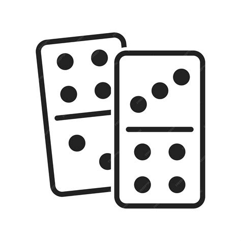 Premium Vector | Icon illustration of dominoes in outline style