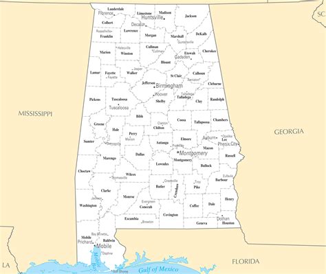 Alabama Cities And Towns • Mapsof.net