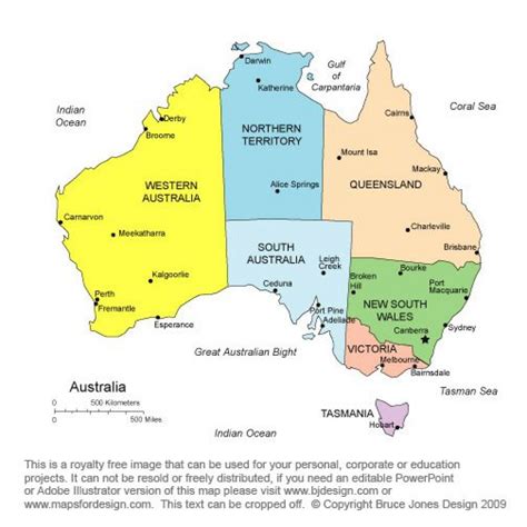 Australian States And Territories Map - Printable Map