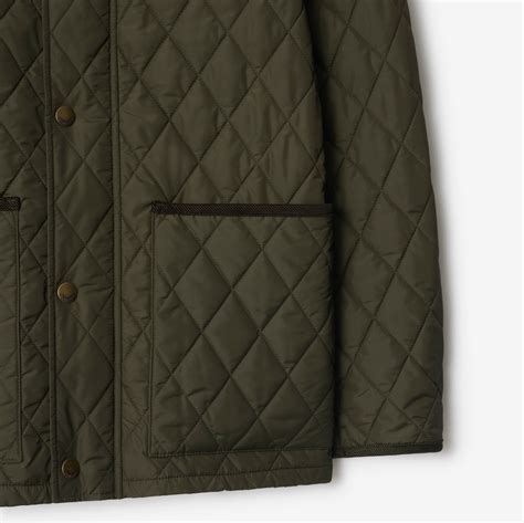 Quilted Nylon Barn Jacket in Shale green - Men | Burberry® Official