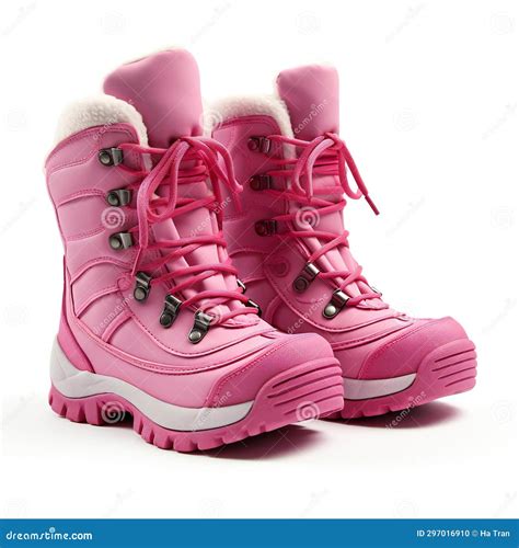 Pink Winter Boots Isolated on a White Background Stock Illustration ...