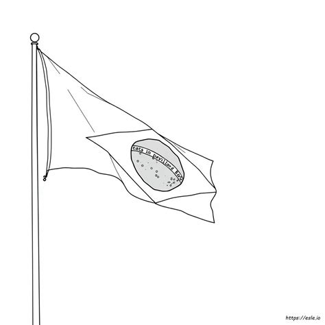 Printable Brazil Flag Coloring Page