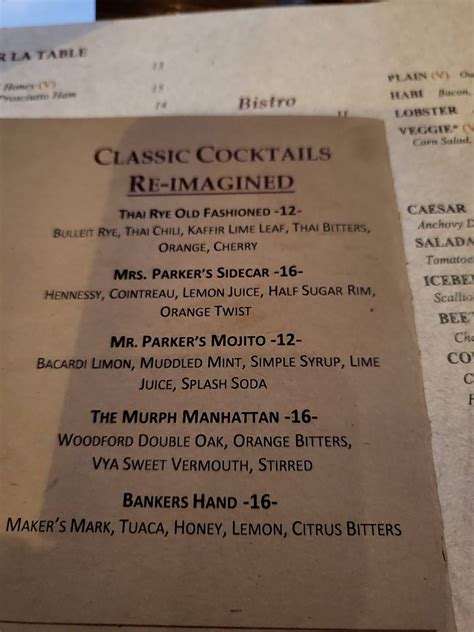 Menu at Bistro Roca pub & bar, Blowing Rock, 143 Wonderland Trail