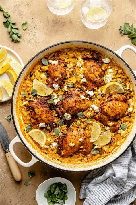 Creamy One-Pot Lemon Feta Chicken with Orzo - The Defined Dish