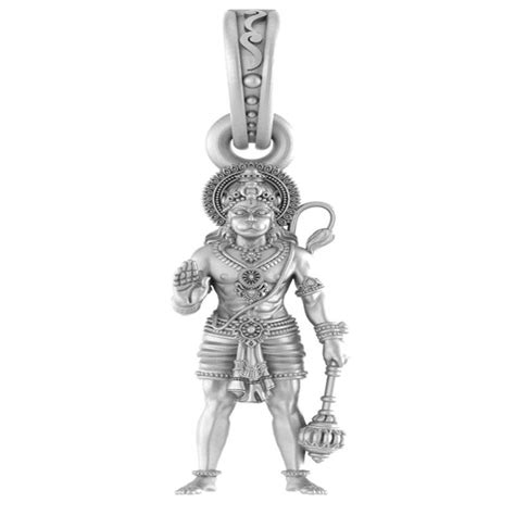 Hanuman Blessing Posture Locket Divine Protection Pendant92.5% Pure Go ...