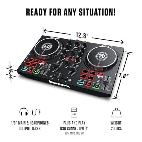 Numark Party Mix II DJ Controller with Built-In Light Show, Black