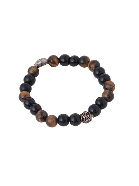Owl Shape Bracelet with Black and Brown Beads