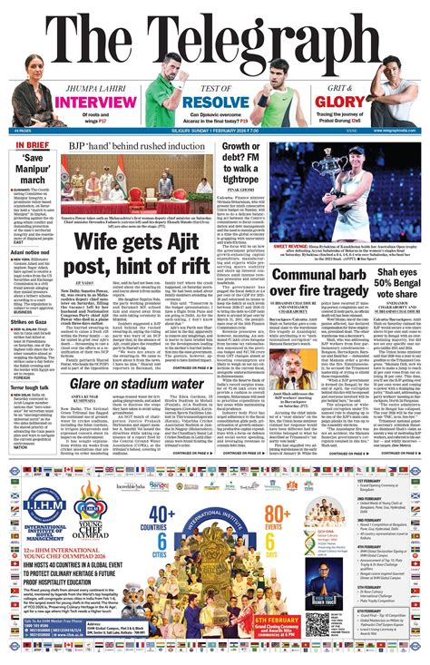 Telegraph India Epaper - North Bengal Edition, Sunday, 01 Feb, 2026 ...