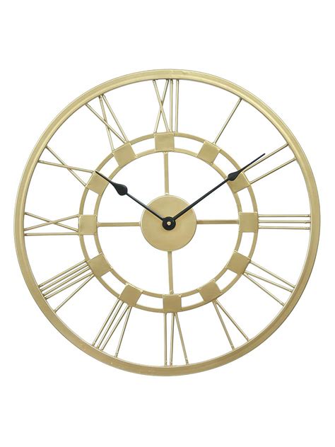 Buy CHRONIKLE Classic Round Golden Color Analog Metal Roman Numbers ...
