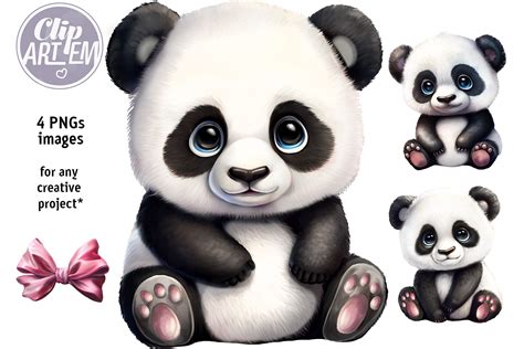 Cute Pandas Boy Girl Clip Art Painting Graphic by clipArtem · Creative ...