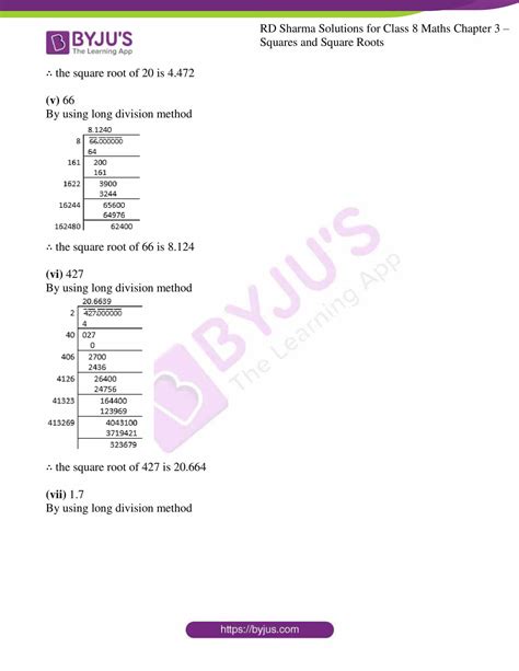 RD Sharma Solutions for Class 8 Chapter 3 - Squares and Square Roots ...