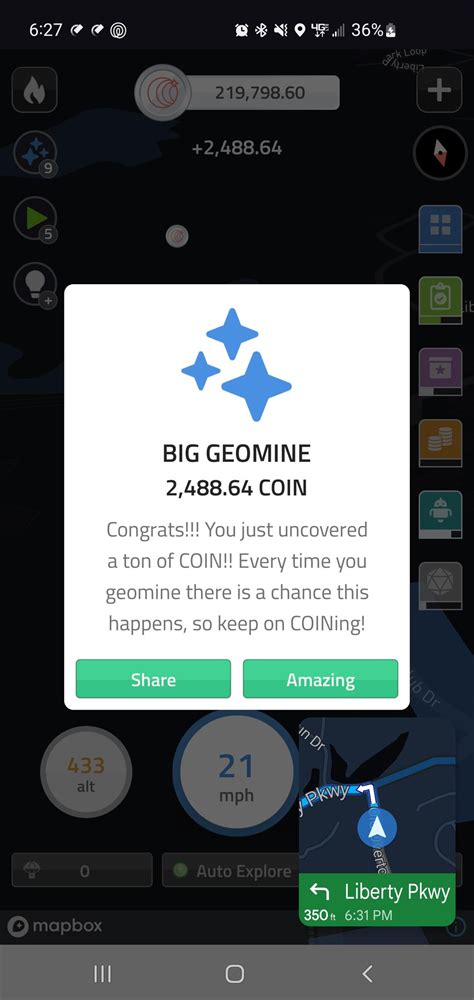 I got my biggest geomine right at the start of the new day! My largest ...