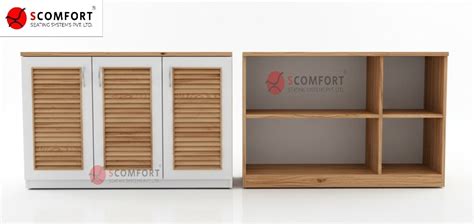 Scomfort SC-S03 Executive Louvered Door Storage Cabinet