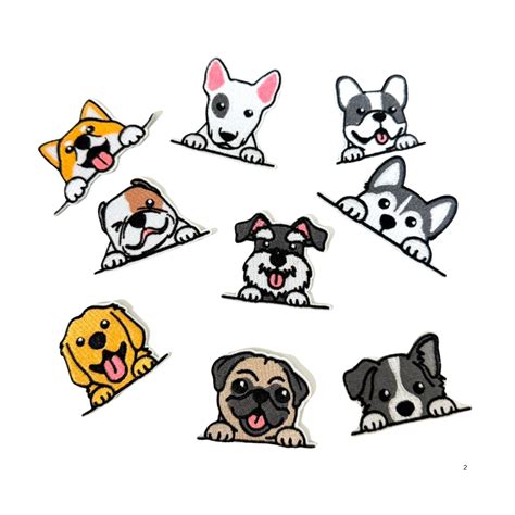 Iron on - Cute Dog Pet Patch – Peeking Pocket Style – Husky, Pug, Corgi ...