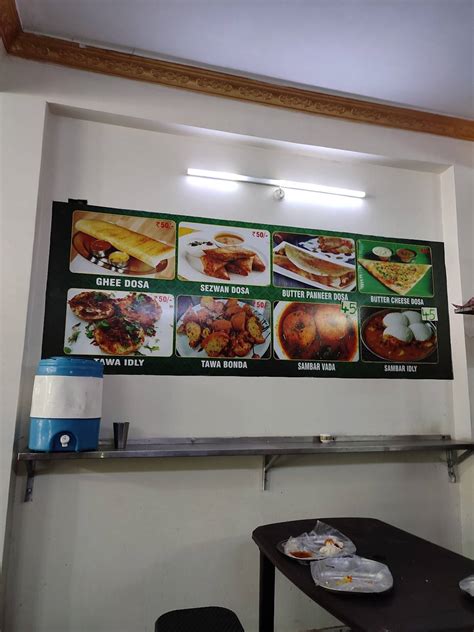 Menu at Sri Gopal Dosa, Hyderabad