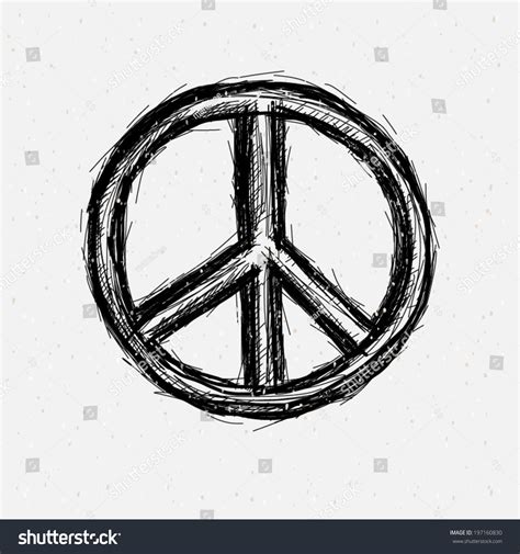 Peace Symbol Drawing Stock Vector (Royalty Free) 197160830 | Shutterstock