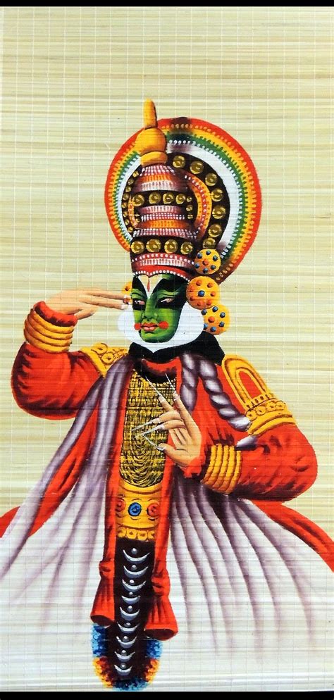 Indian Brand Store ZENRISE Kathakali Hand Painted Art on Woven Bamboo ...