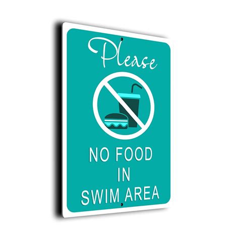 Buy No Food in Swim Area Sign: Weatherproof Aluminum Pool Decor Online ...
